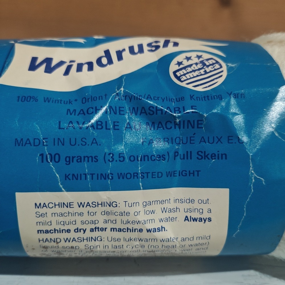 Brunswick Windrush Knitting Worsted Yarn ECRU 3.5oz. Acrylic H3 - Picture 3 of 5